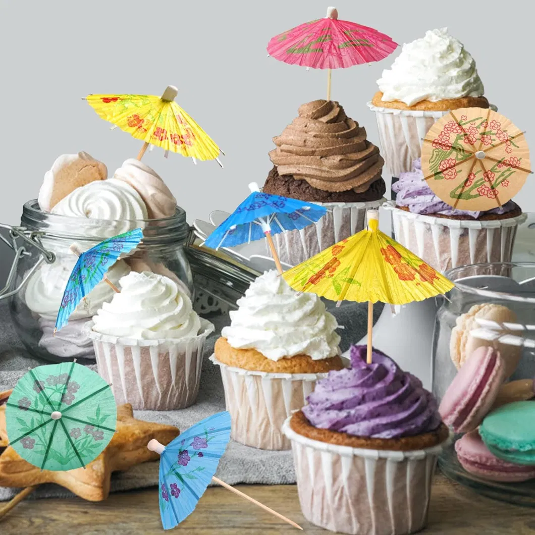 Cocktail Umbrella Bamboo Toothpicks Cupcake Toppers Cocktail Picks Party Supplies Decorative Cocktail Toothpicks