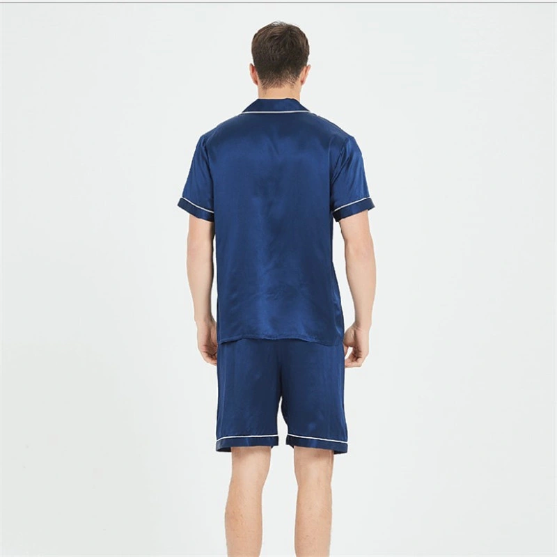 Pajamas Men&prime;s Silk Shorts Short Sleeve