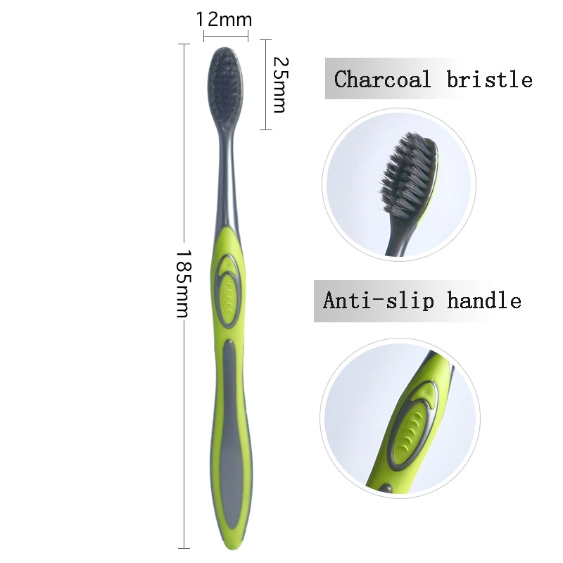 Wholesale Adult Toothbrush with Small Brush Head Soft Charcoal Bristles