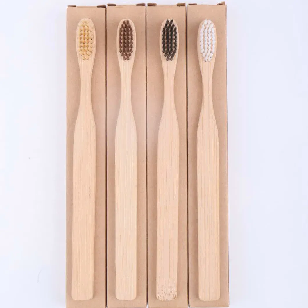 Bamboo Toothbrush with Soft Charcoal Bristles Natural Wood Environmentally Friendly