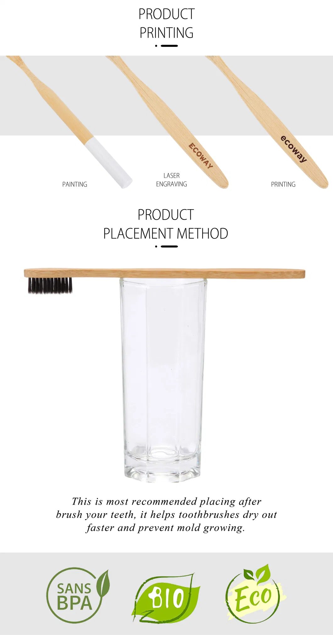 Wholesale Eco-Friendly Custom Adult Children Bamboo Toothbrush