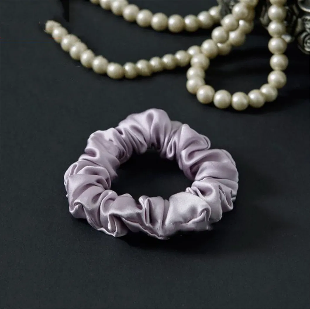 16 M/M Ponytail 2cm Hair Ties Scrunchie 100% Pure Silk Women Fashion Hair Accessories