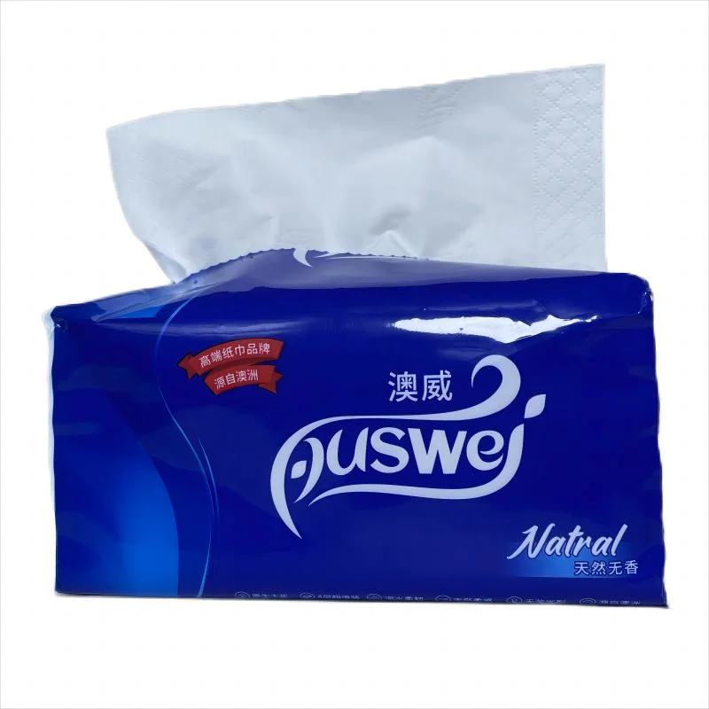 Auswei Paper 3 Ply Life Paper Disposable Napkin Soft Pack Facial Tissue