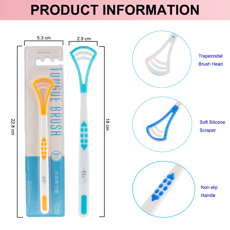 Manufacturer High Quality PP + TPR Tongue Scraper Bull Clean Scraper Tongue