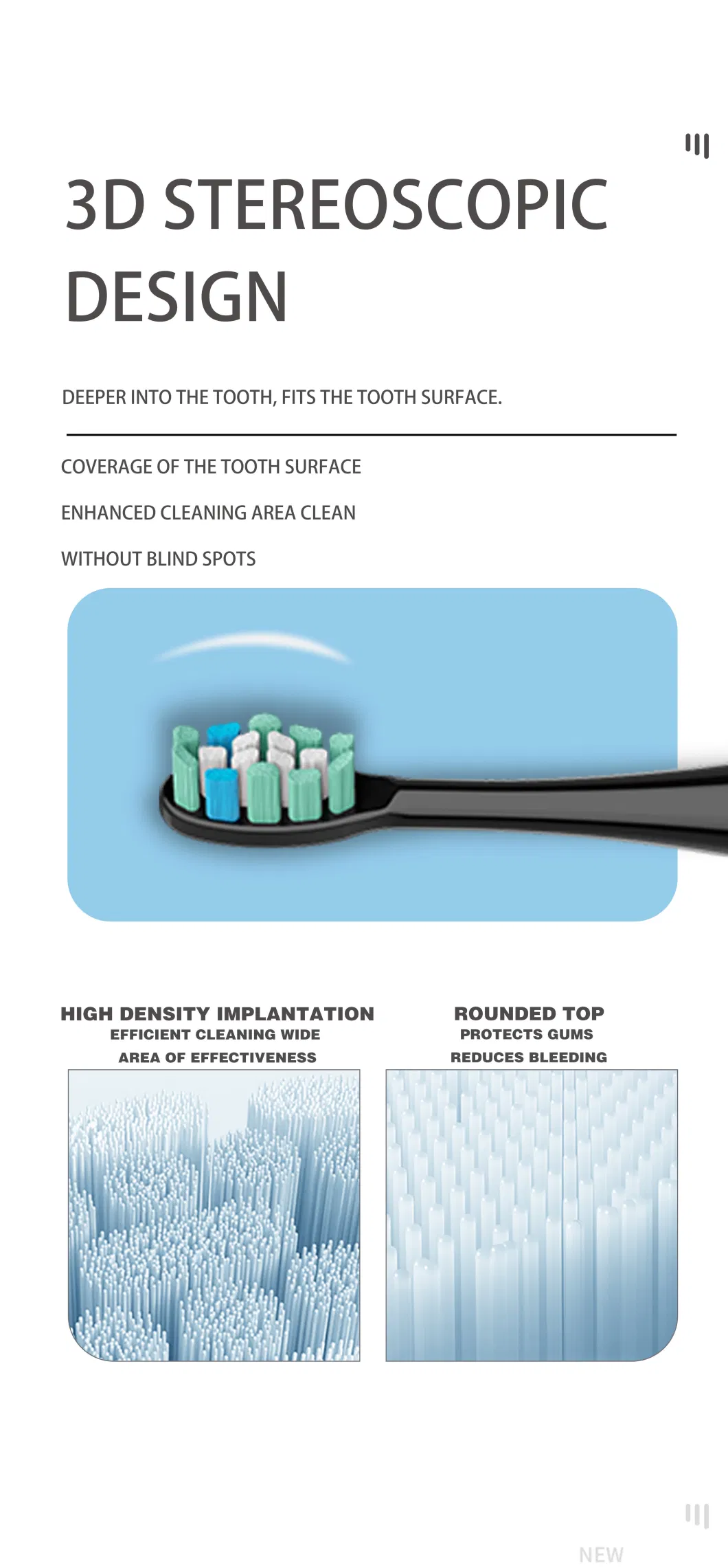 Indicator Bristles Rotating Advanced Replacement Head for Electric Toothbrush