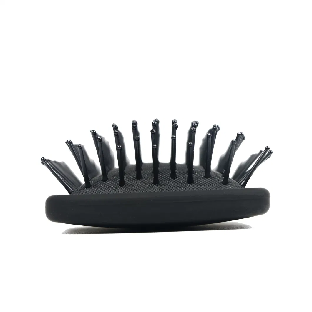 Black Color Wide Teeth Air Cushion Combs Detangler Brush with Nylon Bristles Paddle Hair Brush for Thick Hair