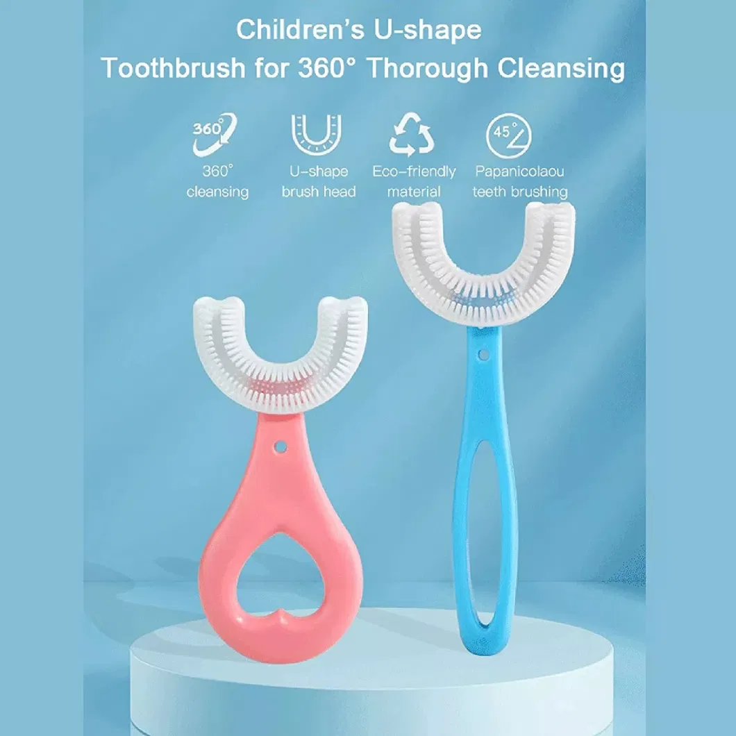 360 Soft Silicone High Quality U Shape Portable Baby Toothbrush