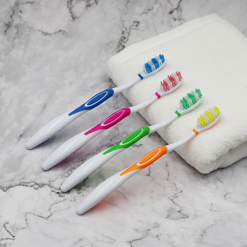 Wholesale Wave Type Soft Bristles Dental Care Handle Adult Toothbrush