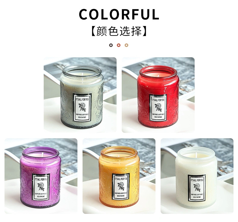Good Quality Home Decoration Custom Soy Wax Glass Jar Scented Candle