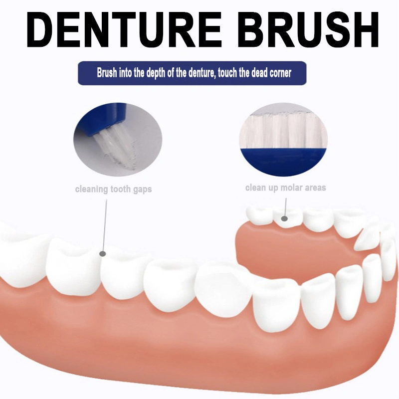 New Double Head Denture False Teeth Cleaning Toothbrush Denture Brush