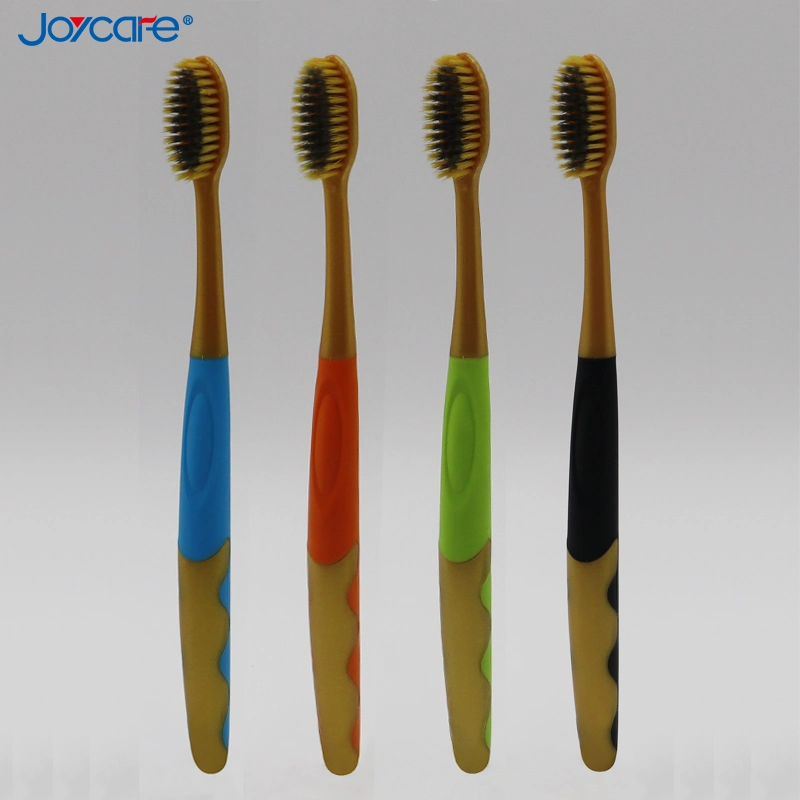 New Style Soft Gold Charcoal Bristles Dental Cleaning Adult Toothbrush