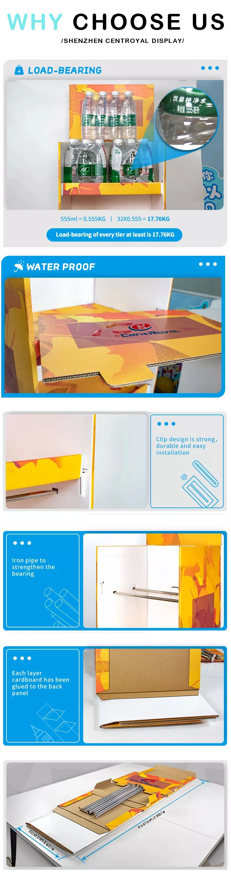 Custom Pop up Display PVC Foam Display Shelf Hanging Interdental Brushes Christmas Gift Postcard Thanksgiving Greeting Card Display Rack Pallet Floor Stand