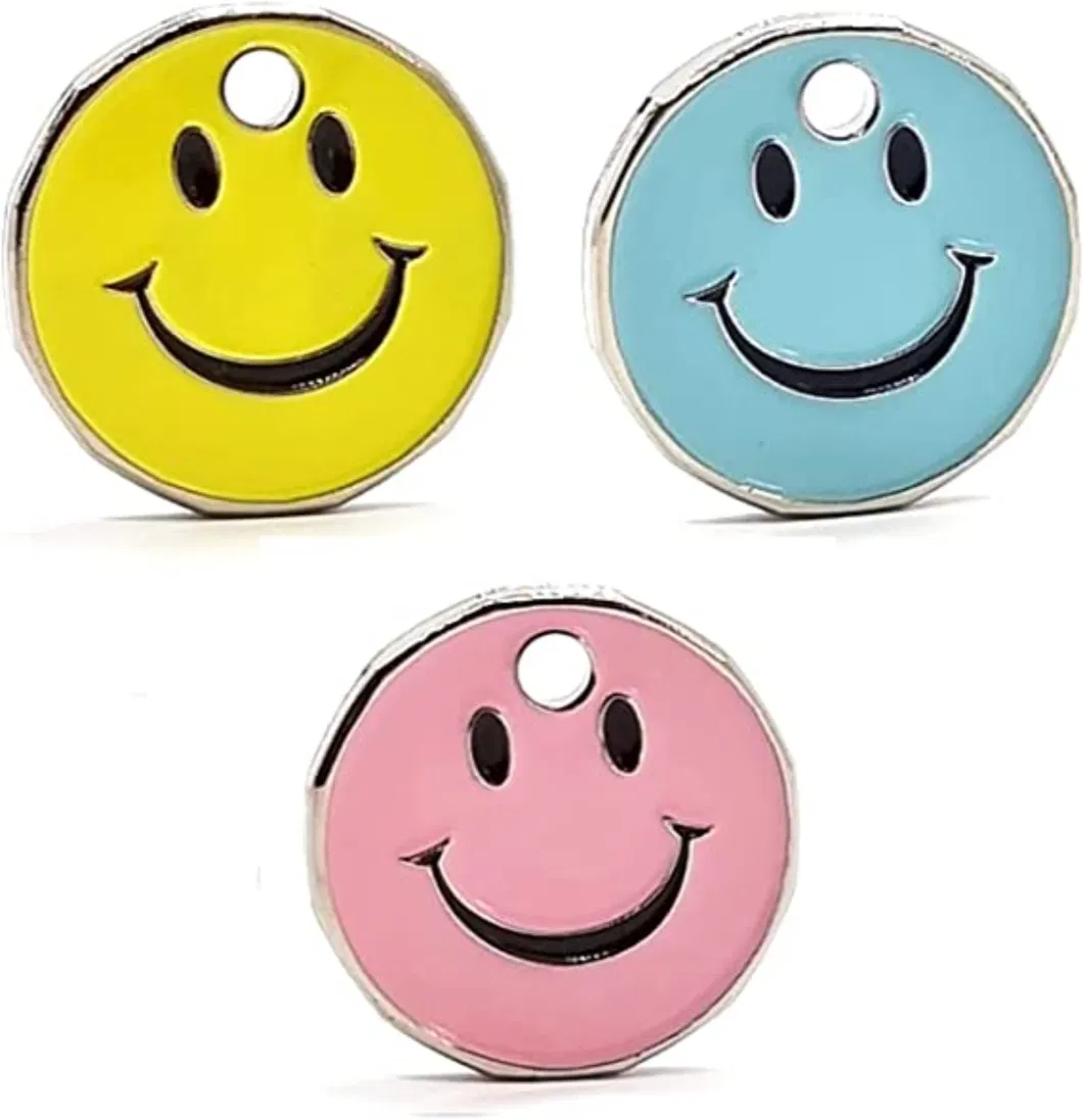 Personalized Design Cheap Wholesale Alloy Smile Emoji Fashion Trolley Coin Metal Enamel Keychain