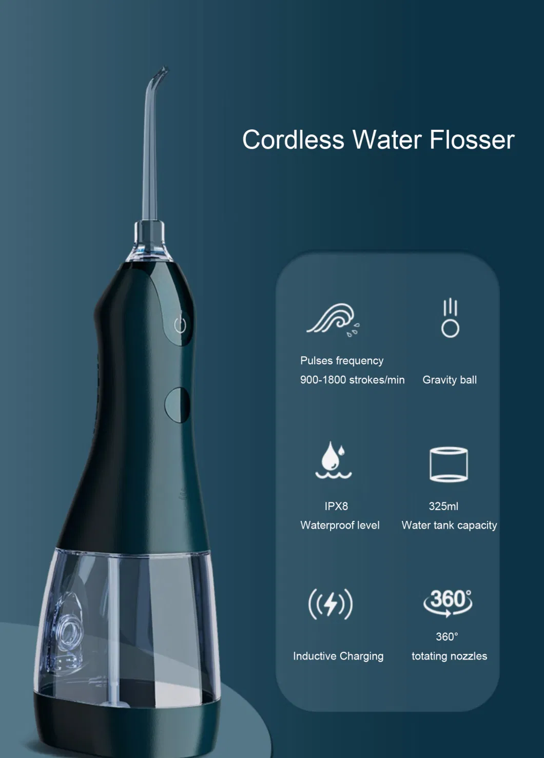 Dental Care Irrigator Water Jet Flosser Portable Cordless Dental Flossing