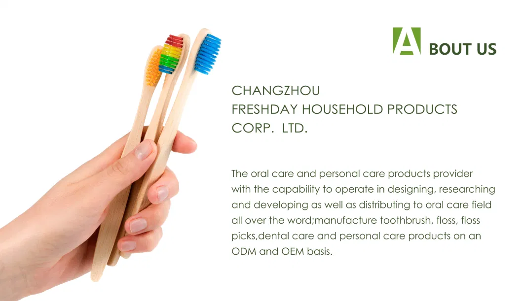 OEM Natural Wooden Bamboo Toothbrush with Charcoal Fiber Bristles
