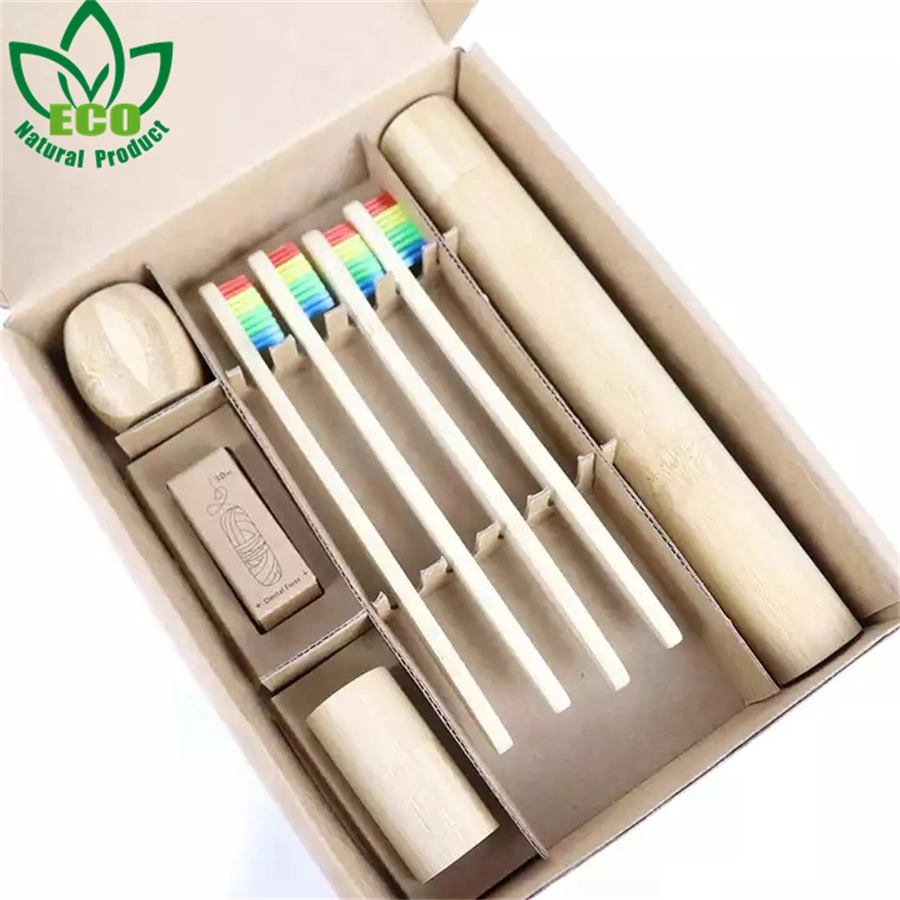 Oral Care Zero Waste Vegan Teeth Brush Bamboo Toothbrush Holder and Dental Floss
