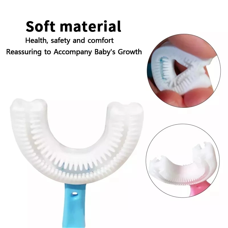 360 Soft Silicone High Quality U Shape Portable Baby Toothbrush