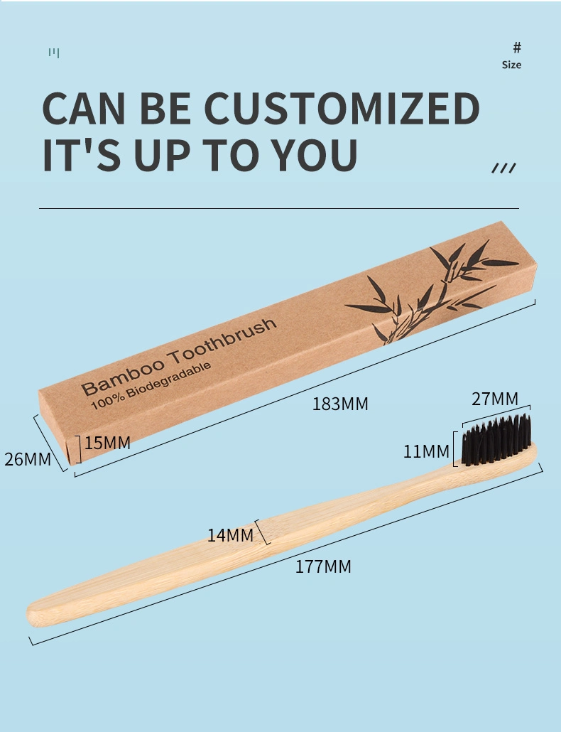 Seller Free Sample Biodegradable Reusable Sustainable Bamboo Toothbrush with Laser Engraved Logo