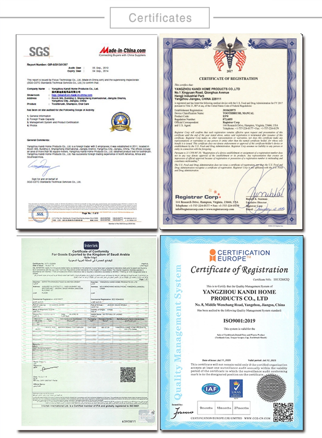 Hot Sailing OEM Trip/Travel Toothbrush Supplier with FDA Certificate