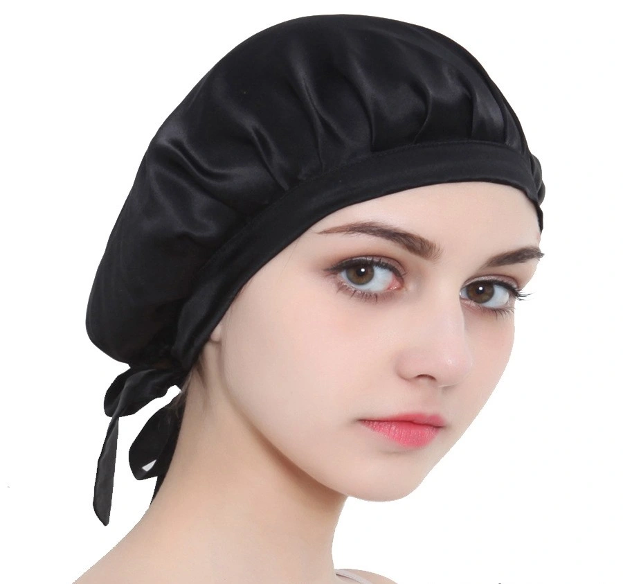 Wholesale Custom Logo 100% Pure Mulberry Silk Women Turban Adjustable Silk Bonnet