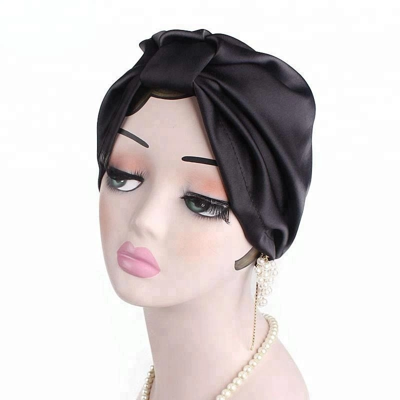 Wholesale Custom Logo 100% Pure Mulberry Silk Women Turban Adjustable Silk Bonnet