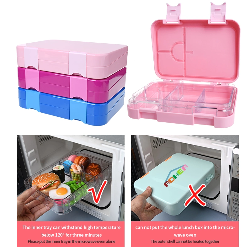 Aohea Leak Proof Compartments Plastic Durable Stable Baby Kid Food