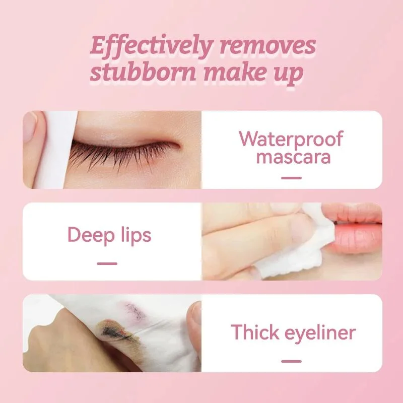 Pure Cotton Custom OEM The Best Private Label Biodegradable Cotton Makeup Remover Wipes Cosmetic Removing Wet Wipes