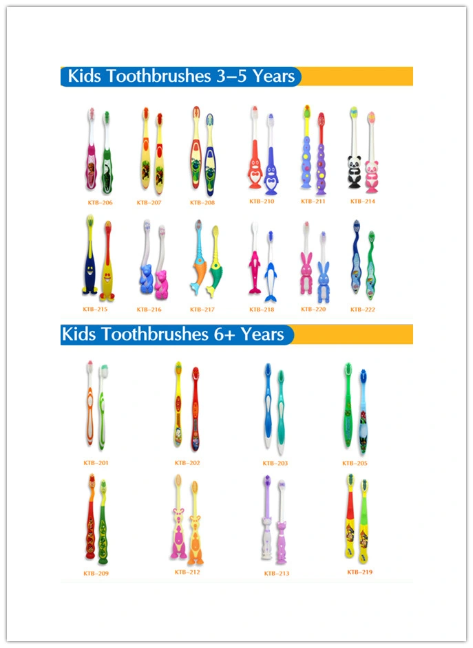 Wholesale OEM/Private Label 3-5 Years Kids Toothbrush in Nice Shape and Pattern