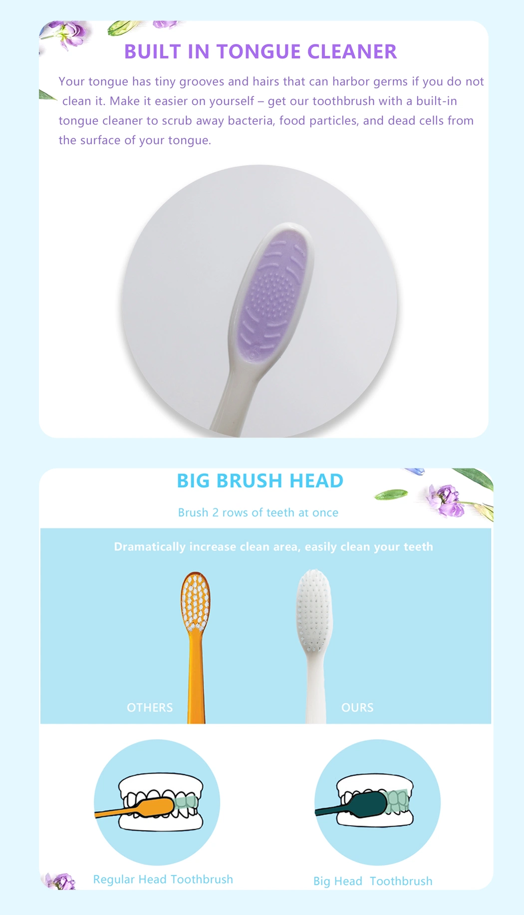 OEM Custom Logo Plastic Toothbrush Complete Care Super Clean Adult Toothbrush