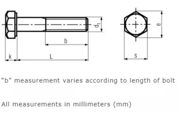 2205 3208 Stainless Steel 32760 Locktite Hex Bolt Grade 8.8 DIN 933 Nylon Patch Full Thread A3e Galvanized Tarmac Zinc Carbon Steel M6-M39 Duplex Steel