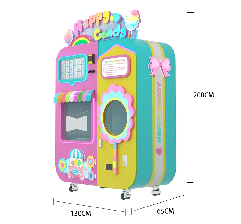 24 Hours Self Service Coin Operated Automatic Cotton Candy Product Candy Floss Vending Machine