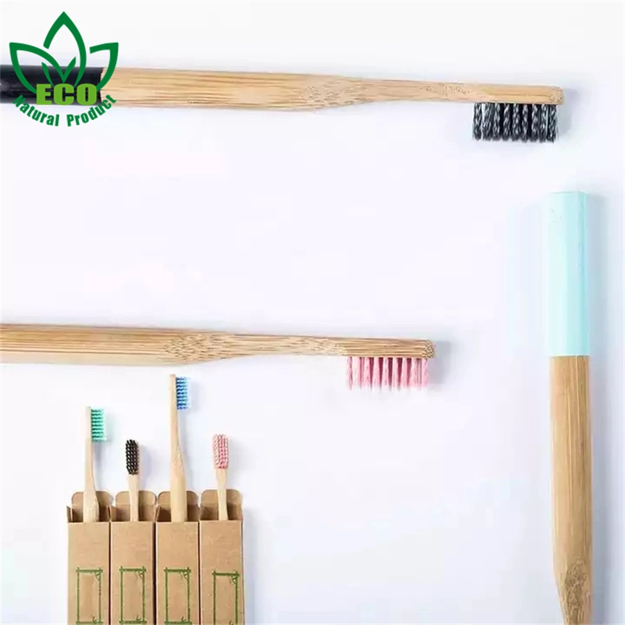 China Natural Healthy Family Combination Package Long Handle Degradable 4 Pack Bamboo Toothbrush Manufacturing