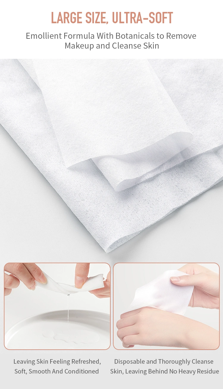 Newest Style Facial Makeup Wipes Natural Fabric Removing Wet Wipes for Woman