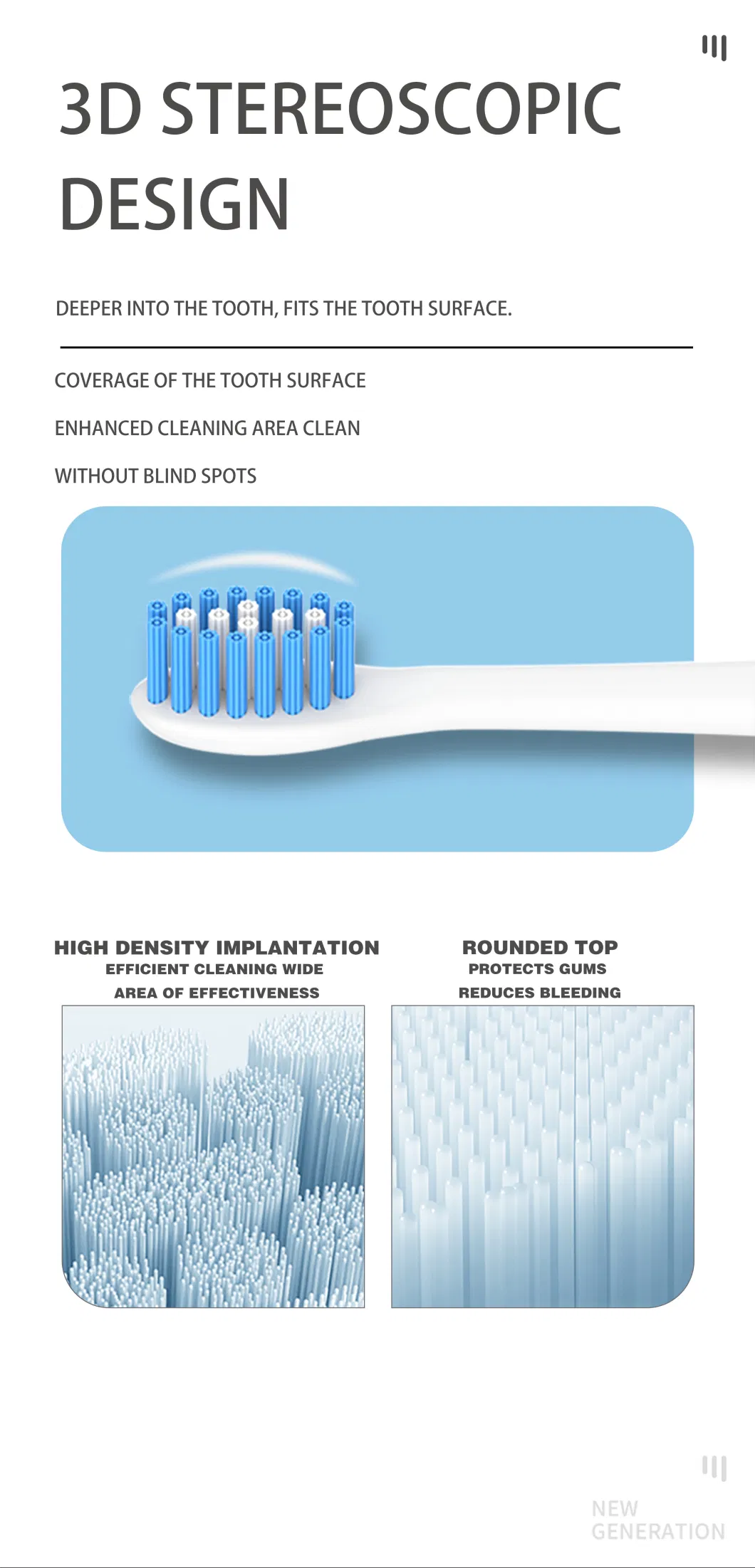 Replacement Heads Sonic Soft Bristles Eco-Friendly DuPont Bristles Electric Toothbrush Brush Head