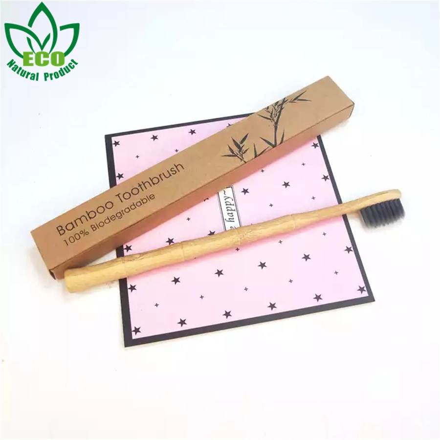 Wholesale Kits Private Label Extra Soft Bristles 100% Biodegradable Adult Ecological Reusable Charcoal Bamboo Toothbrush