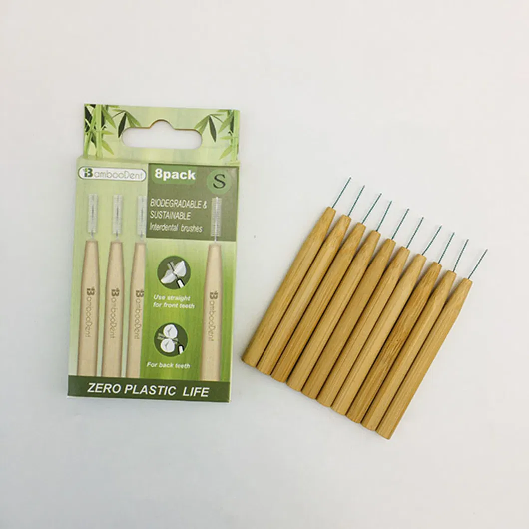 Organic Bamboo Interdental Brush Biodegradable Interspace Brush