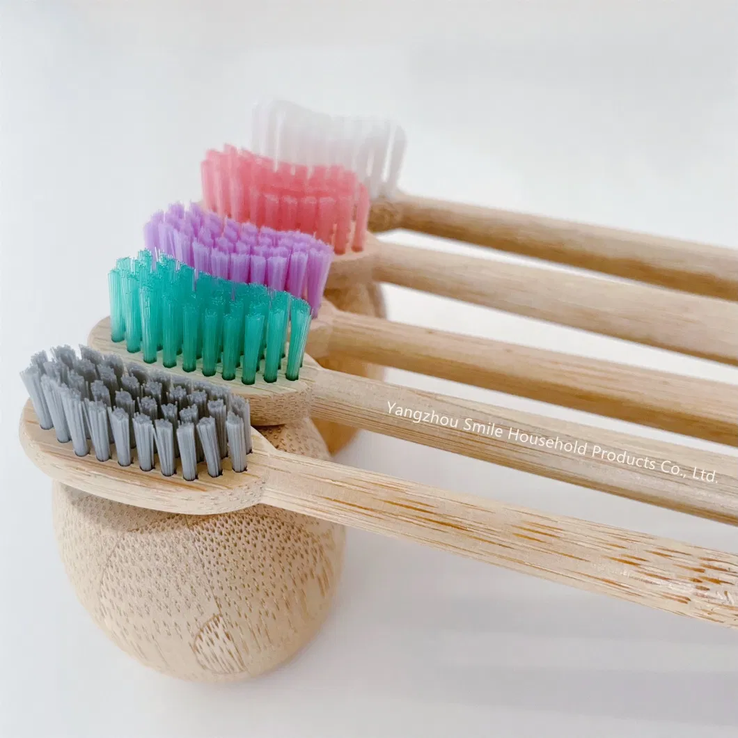 100% Bamboo Eco-Friendly Mylon Charcoal Adult Toothbrush with Small Head