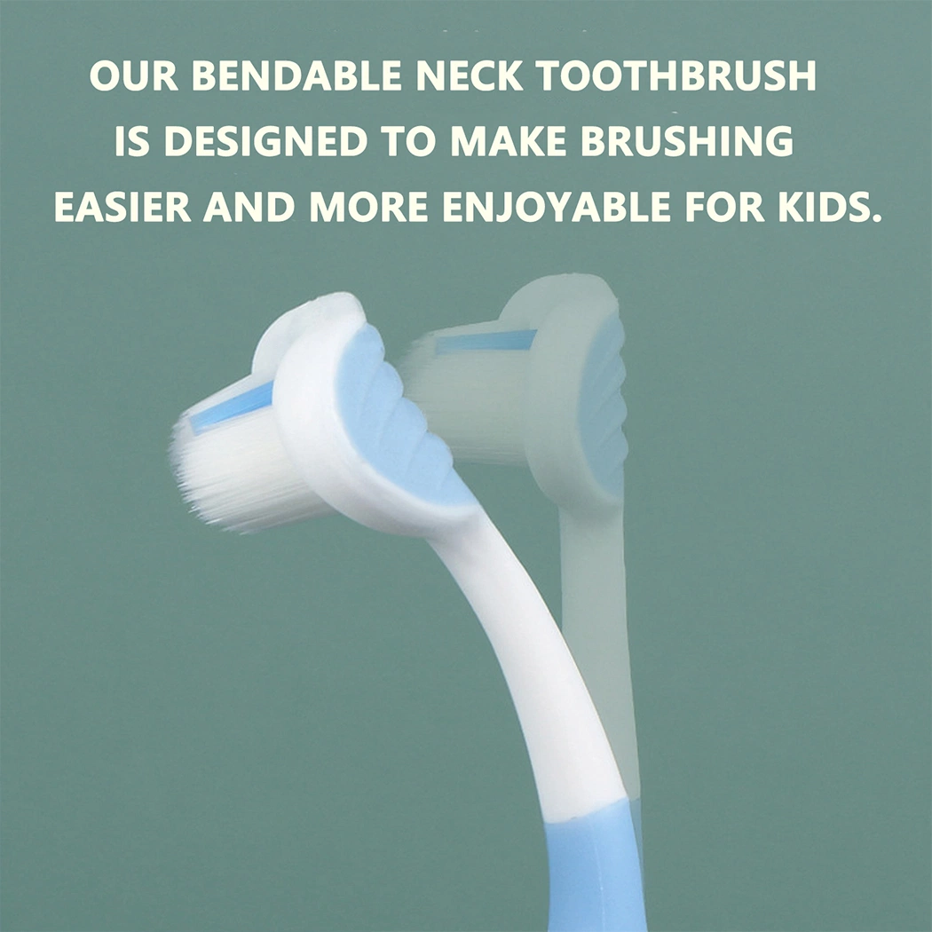 OEM Cute Elephant Design Handle 3-Sided Bristle Toothbrush for Kids