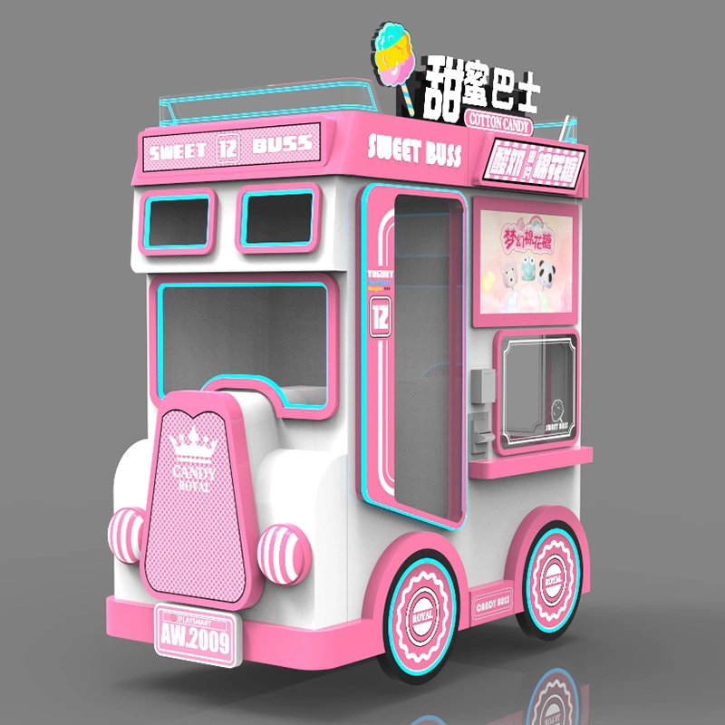 Hot Sell Cotton Candy Vending Machine Robot Automatic Cotton Candy Floss Cart China Manufacturer