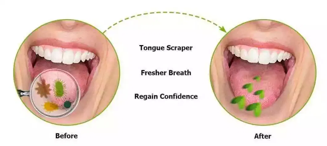 OEM Natural Biodegradable Bamboo Oral Cleaner Tongue Scraper Tongue Brush