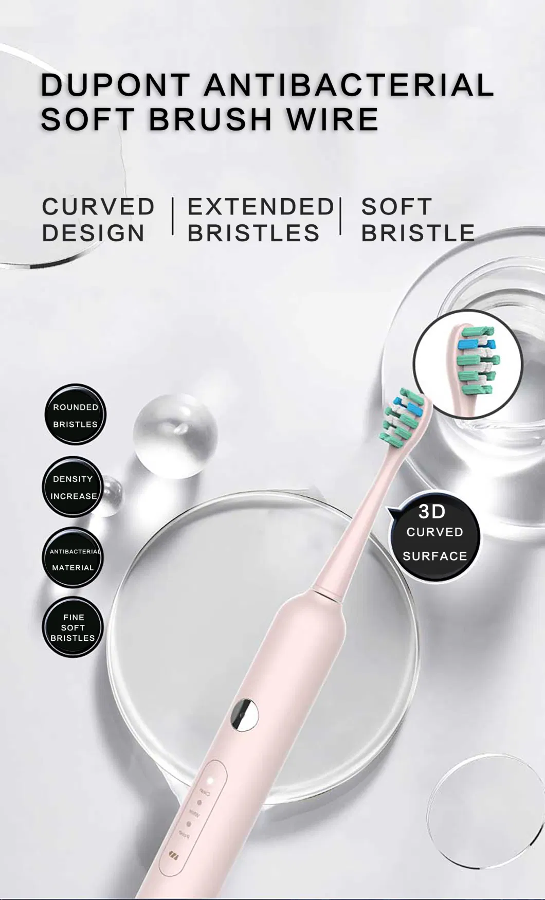Premium Oral Care Sonic Brush Technology Sleek Dental Devices Toothbrush