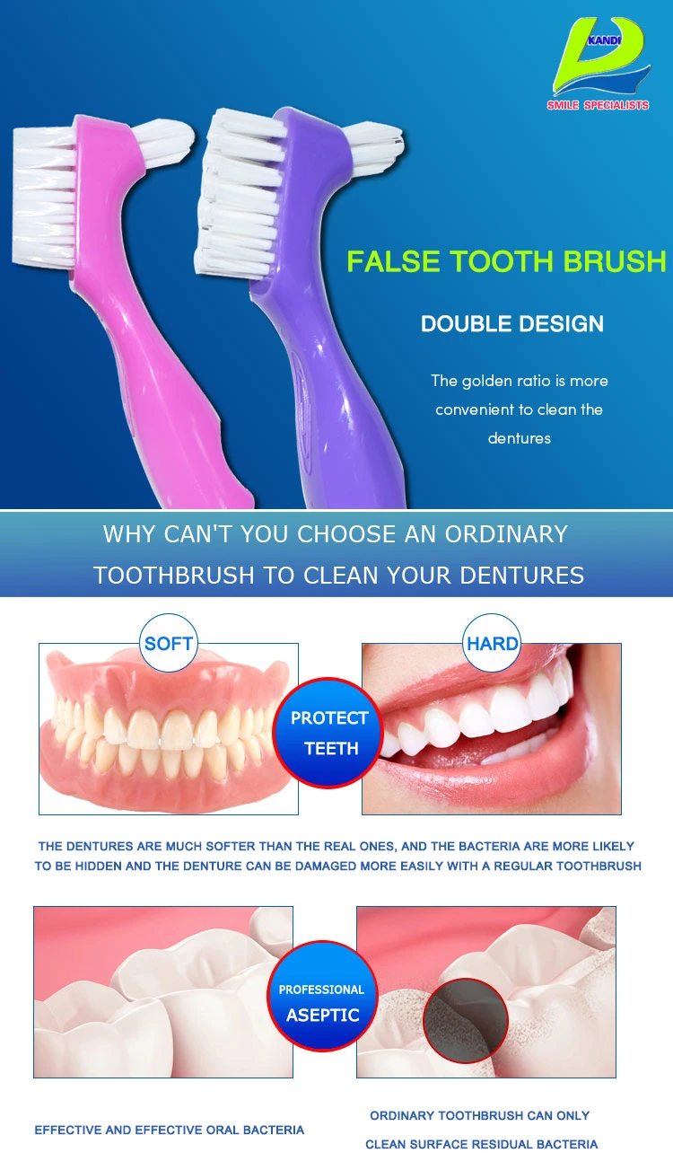 High Quality False Tooth Cleaner Denture Deep Cleaning Toothbrush