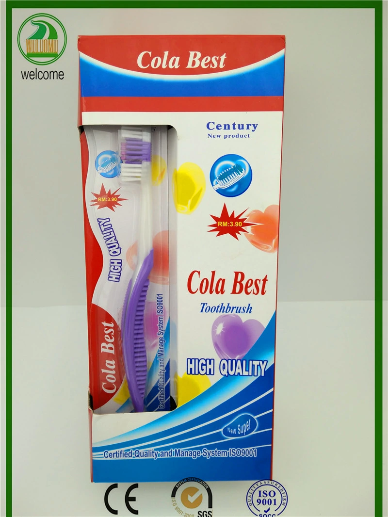 Hot Sales Rubber Adult Toothbrush with Tougn-Cleaner Rubber