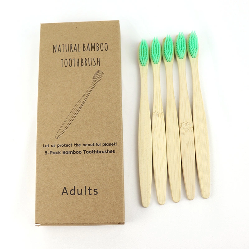 5PCS Eco-Friendly Natural Organic Personalized Natural Bamboo Toothbrush