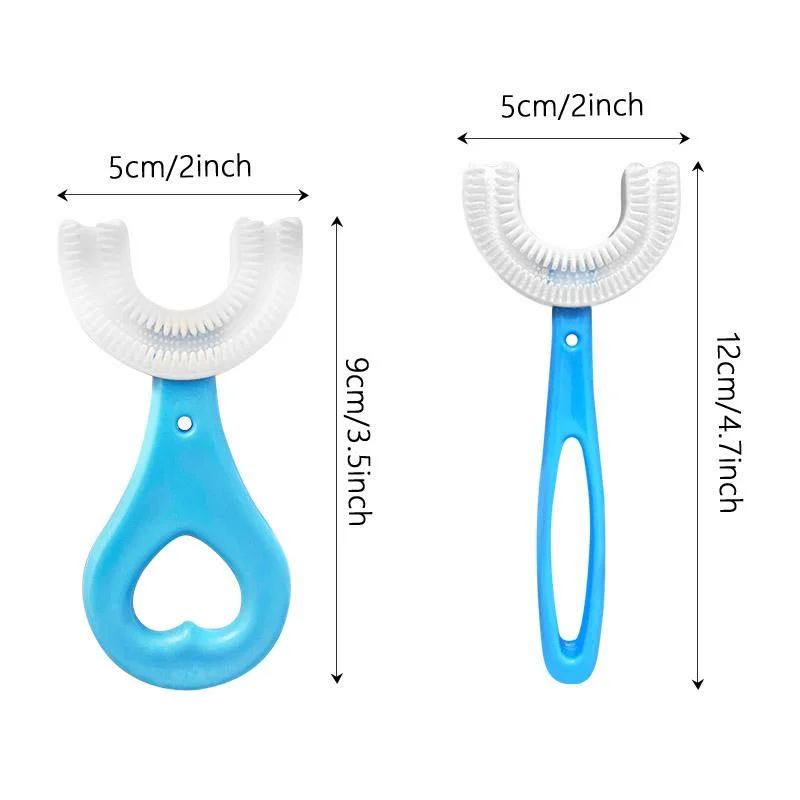 Hot Sale Baby Toothbrush Children 360 Degree Durable Baby Silicone Training Toothbrush Soft Baby U Shaped Toothbrush for Kids
