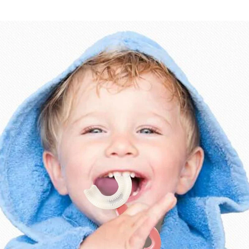 Hot Sale Baby Toothbrush Children 360 Degree Durable Baby Silicone Training Toothbrush Soft Baby U Shaped Toothbrush for Kids