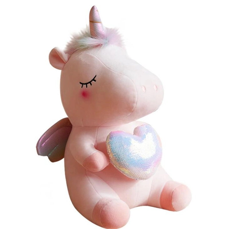 Spandex Wholesale Custom and Easy to Clean Stuffed Soft Unicorn Rainbow Plush Toy