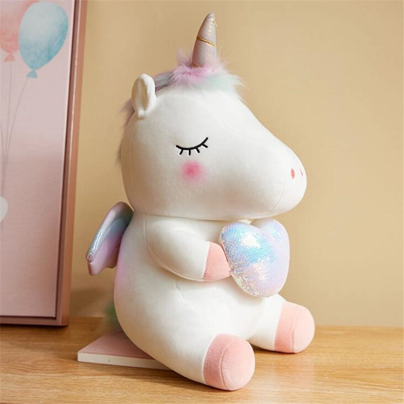 Spandex Wholesale Custom and Easy to Clean Stuffed Soft Unicorn Rainbow Plush Toy