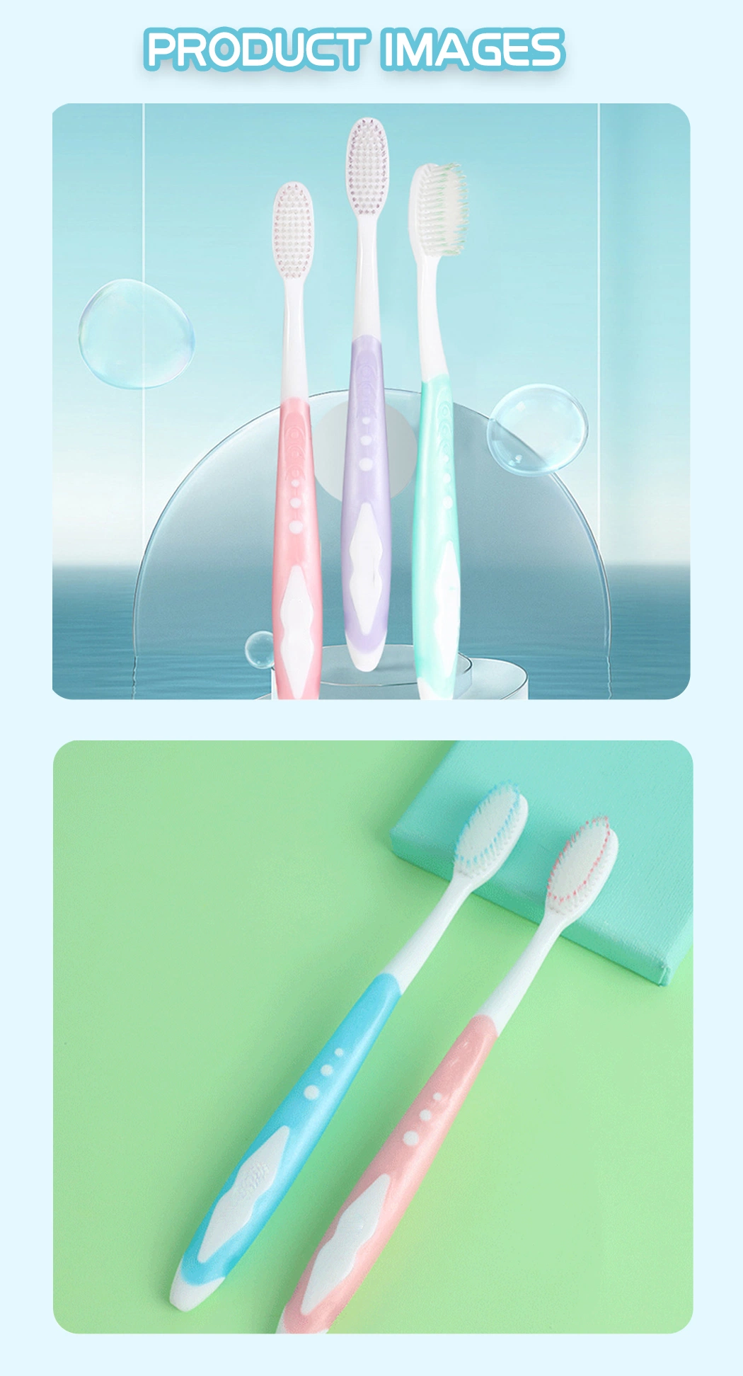 OEM Custom Logo Plastic Toothbrush Complete Care Super Clean Adult Toothbrush
