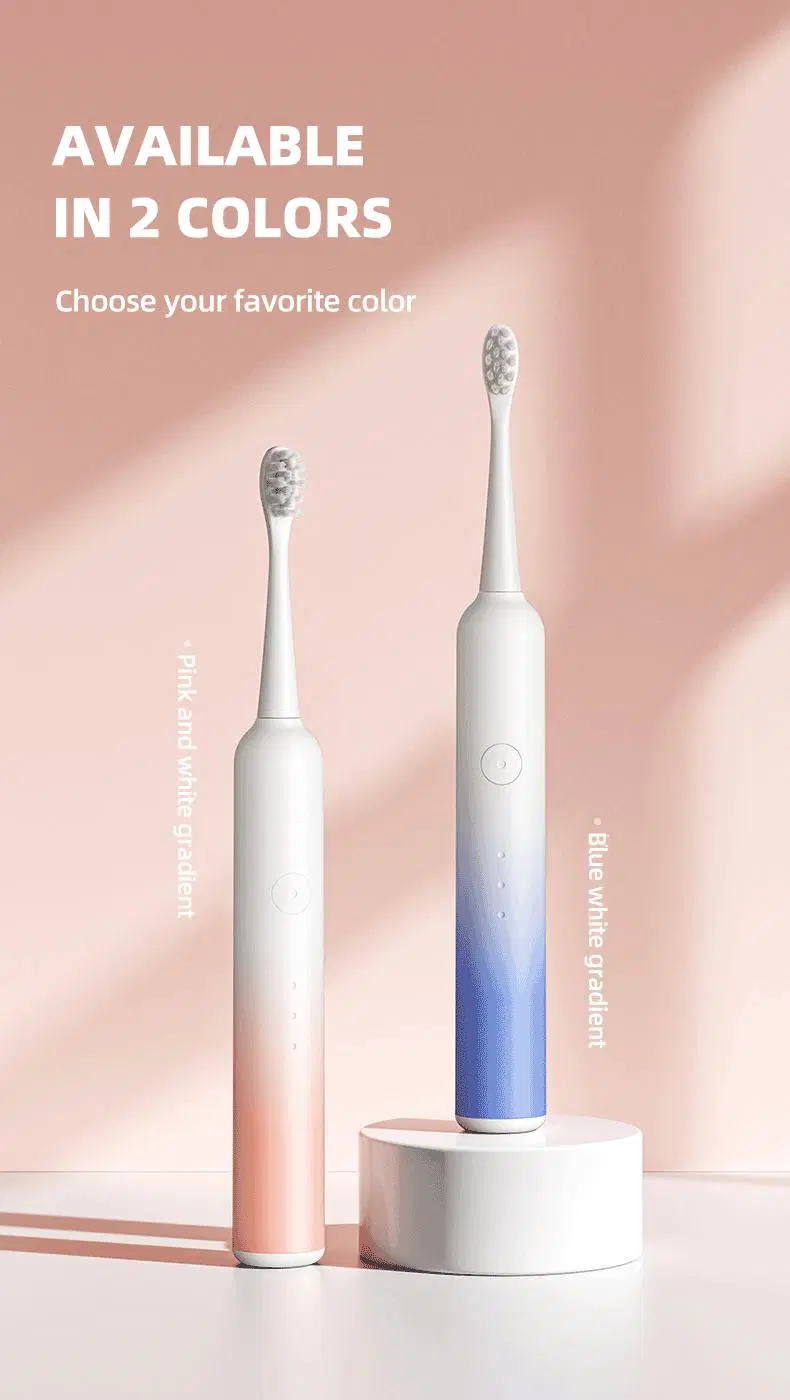 Portable Toothbrush for Travel Pink Smart Toothbrush with Wireless Charging